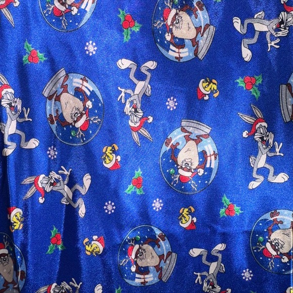 Looney Tunes Classic Collection Blue Holiday Sleep Dress Women's Size L - Picture 2 of 7